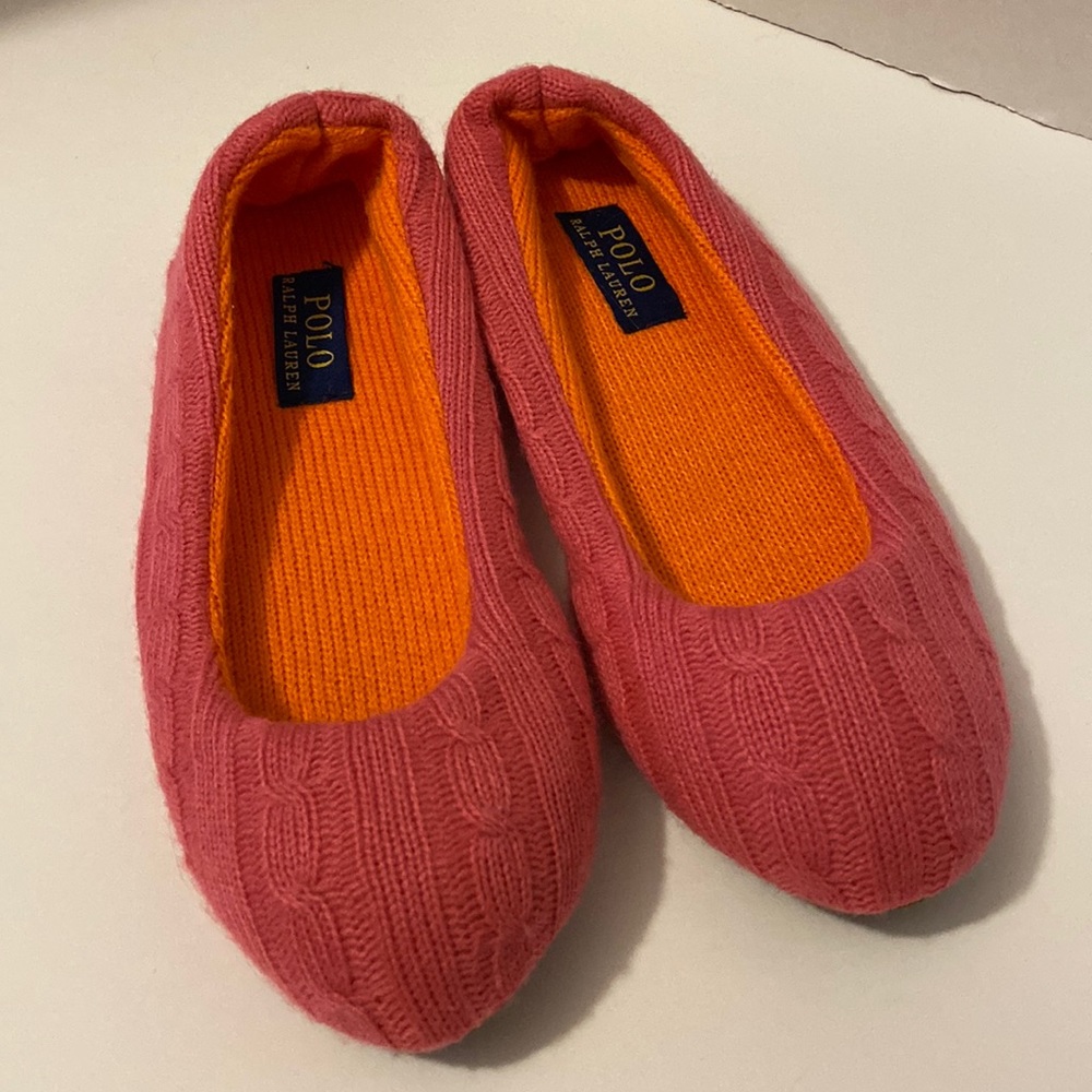 Ralph Lauren Polo Cable Knit Slippers NWOT